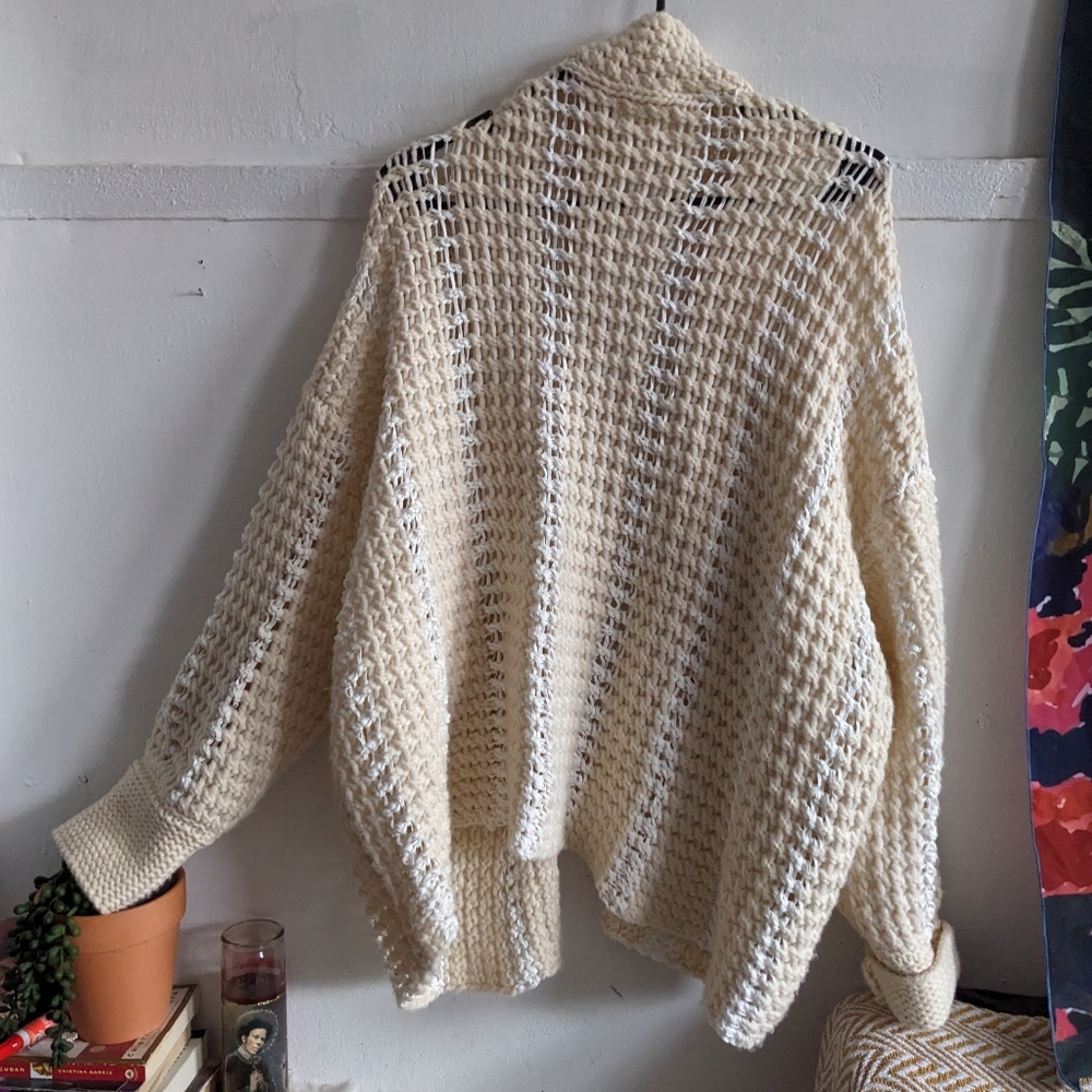 Lou & Gray Open Knit Flowy Chunky Cardigan Sweater - Picture 3 of 6
